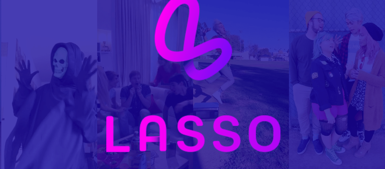 Логотип Лассо в фиолетовых и розовых цветах
